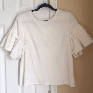 EXPRESS Textured Short Bell Sleeve Top